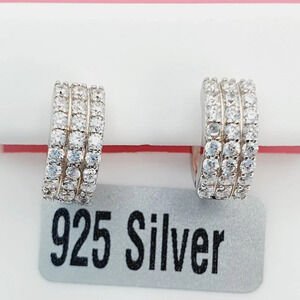 "925 Sterling Silver Cubic Zirconia Earrings, U19254657